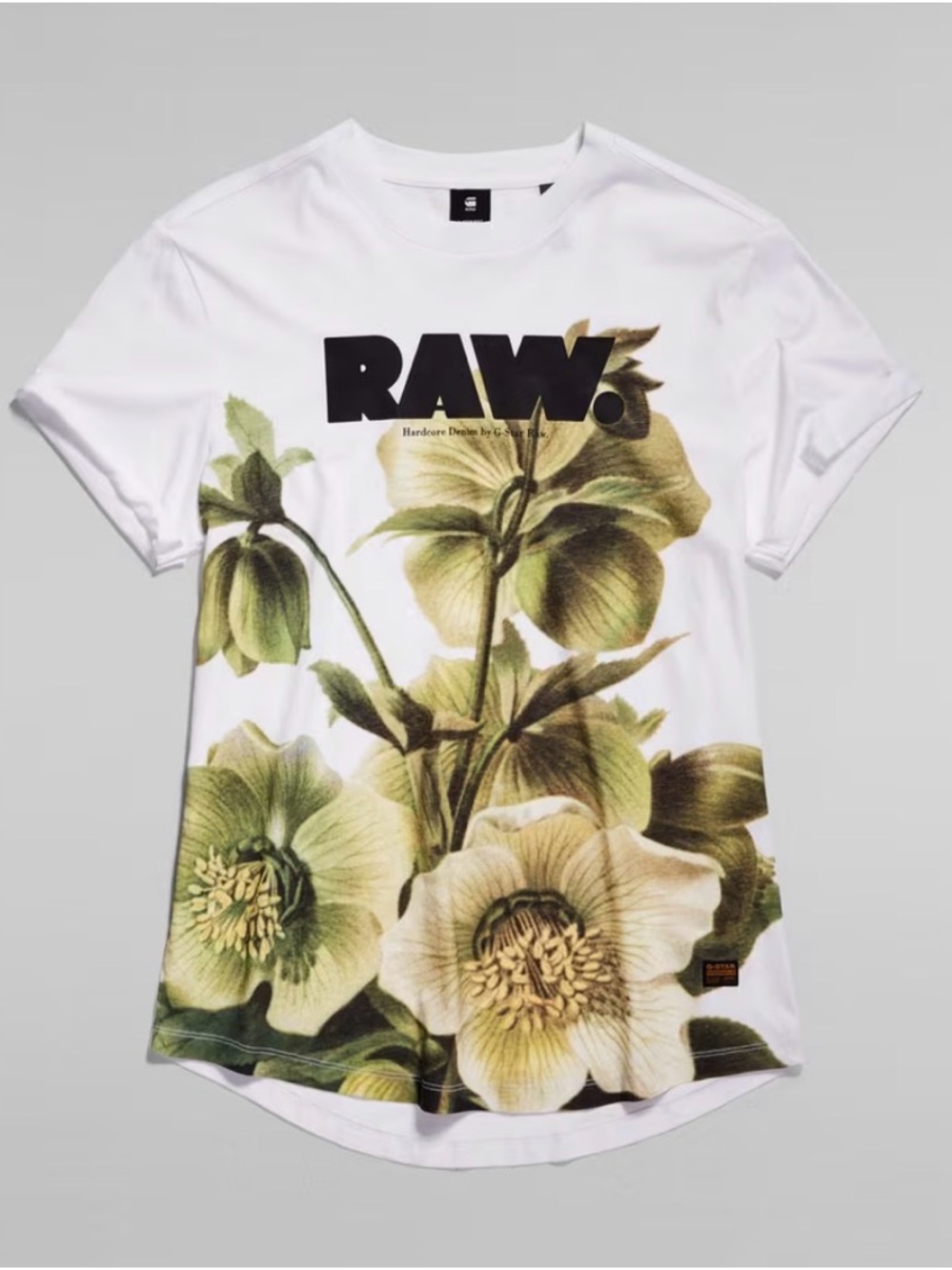 G-STAR RAW Lash Fem Flower Photo Graphic‎ T-Shirt Organic CottonTee L